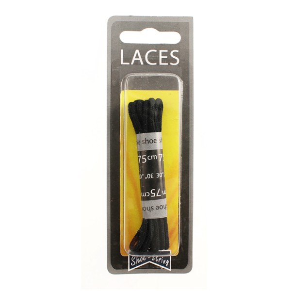 Shoe-String Blister Pack Laces 75cm Round (6 Pairs)