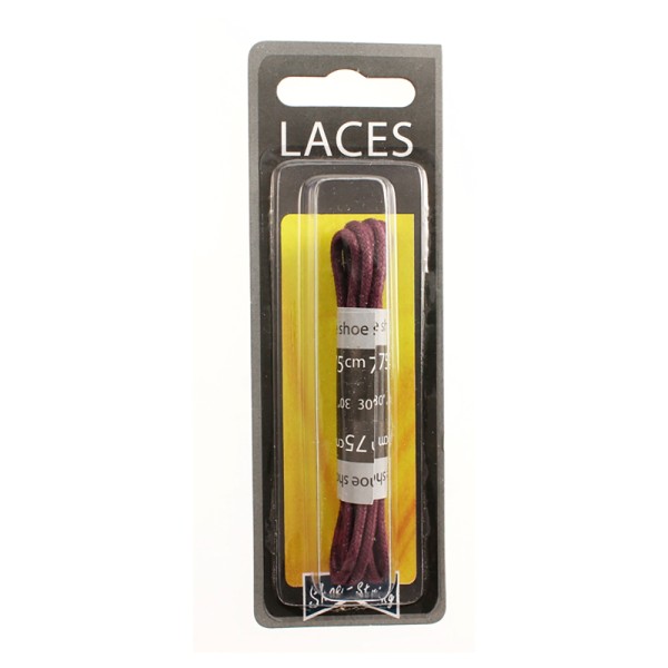 Shoe-String Blister Pack Laces 75cm Waxed 3mm Round (6 Pairs)