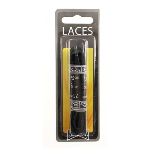 Shoe-String Blister Pack Laces 75cm Waxed 5mm Flat (6 Pairs)