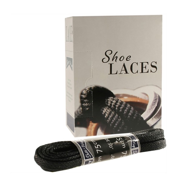 Shoe-String EECO Laces 75cm Waxed 5mm Flat (12 prs)