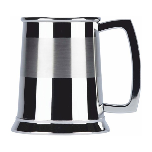 Satin Band One Pint Stainless Steel Tankard