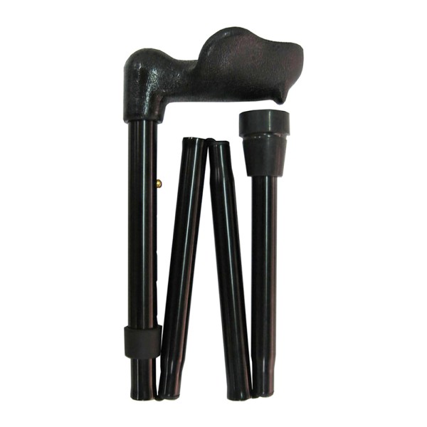 Four Fold Walking Stick Black Orthopaedic Left Hand