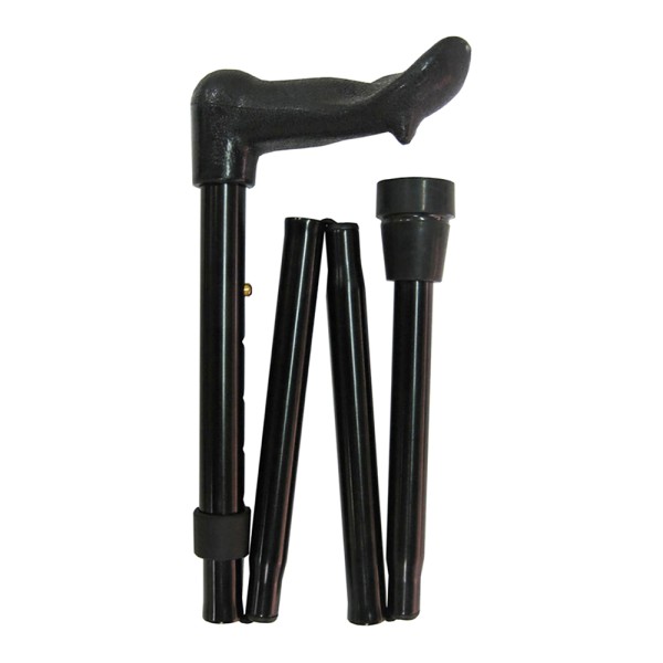 Four Fold Walking Stick Black Orthopaedic Right Hand