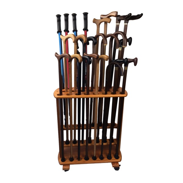 Wooden Walking Stick Display Including Walking Sticks