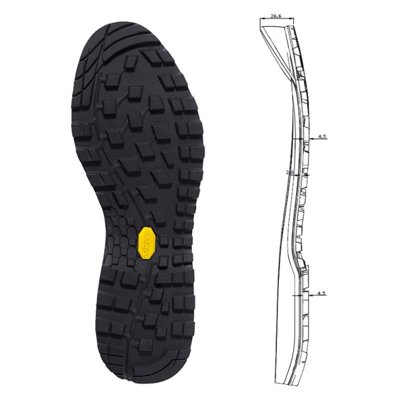 Vibram 102P Trek Buff Unit With Mid Sole