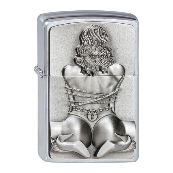 Zippo Brushed Chrome Bondage Girl Lighter