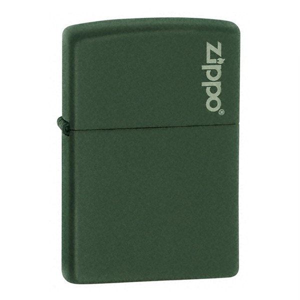 Zippo Green Matte Lighter With Zippo Logo
