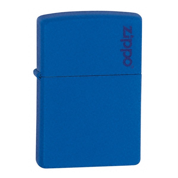 Zippo Royal Blue Matte Lighter With Zippo Logo