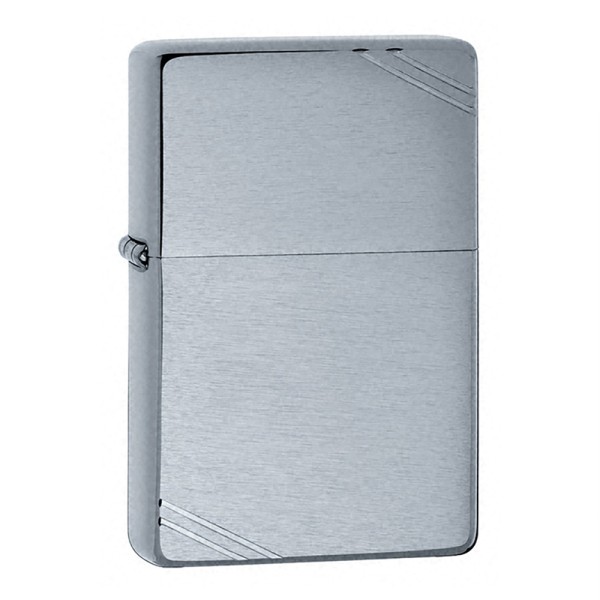 Zippo Brushed Chrome Lighter Vintage With Slashes