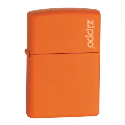 Zippo Orange Matte Lighter With Zippo Logo