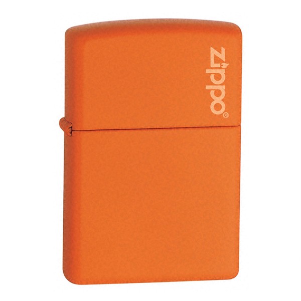 Zippo Orange Matte Lighter With Zippo Logo