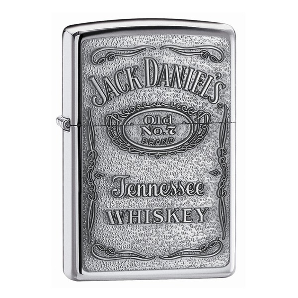 Zippo High Polished Chrome Lighter Jack Daniels Label