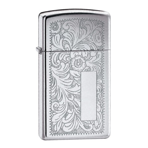 Zippo High Polished Chrome Lighter Slim - Venetian