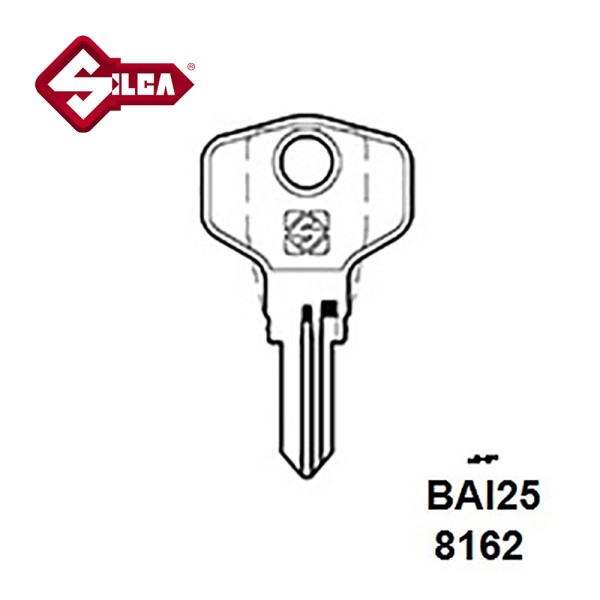 Silca BAI25 Basi Safe Door Cylinder Blank 