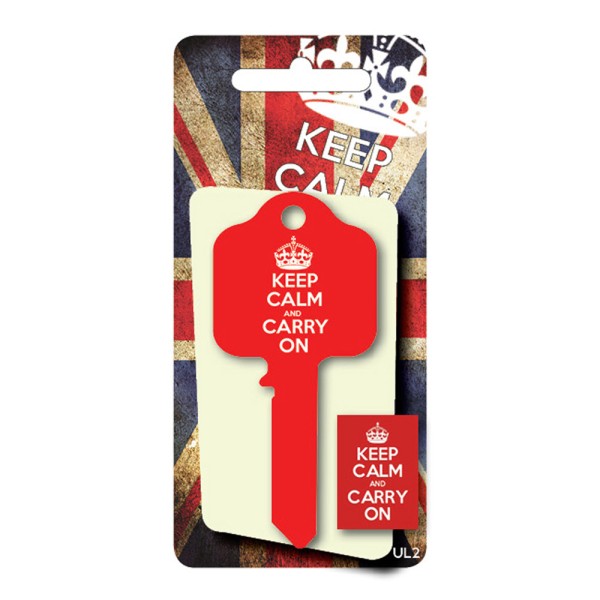 Licensed Keys - Keep Calm and Carry On Red Silca Ref UL054