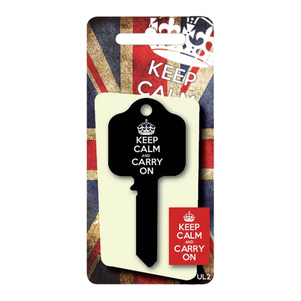 Licensed Keys - Keep Calm and Carry On Black Silca UL054