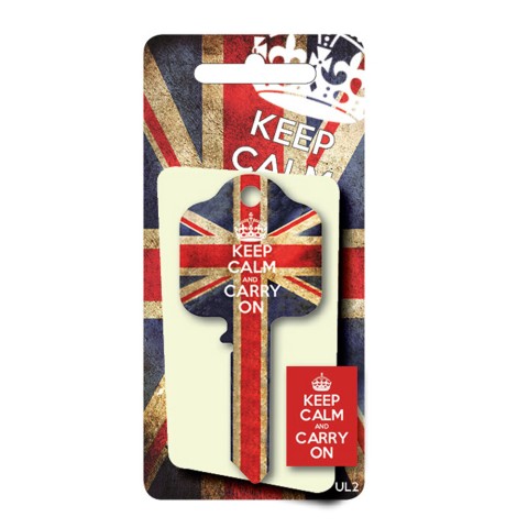 Licensed Keys - Keep Calm and Carry On Union Jack - Blue