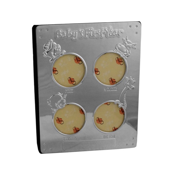 Baby's First Year Photo Album With 36 Pages Silver Plated Zinc Alloy