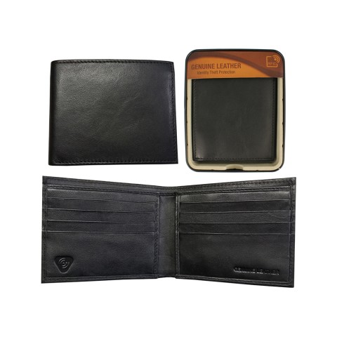 RFID Sheep Leather Bill Fold Wallet in Tin