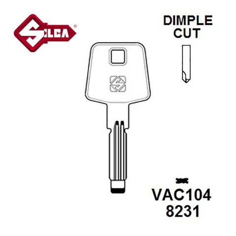 Silca VAC104 Vachette Dimple Blank JMA VA27 