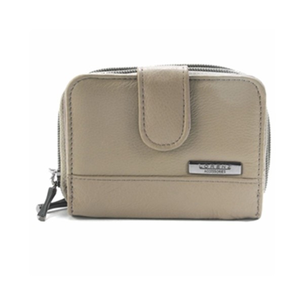 Cowhide Twin Zip Purse With Tab Pass Window Assorted RFID