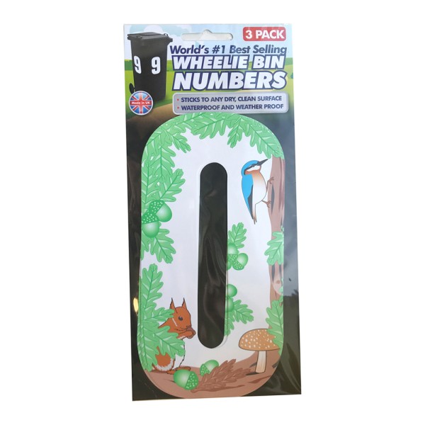 Wheelie Bin Numbers Triple Pack Squirrel