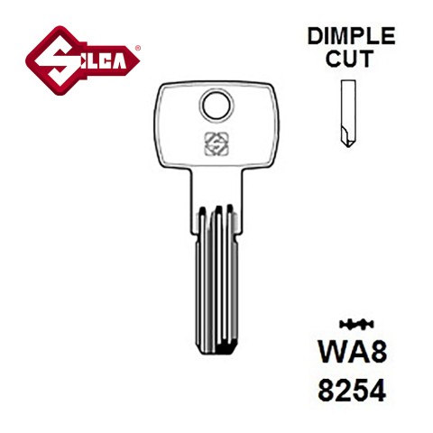 Silca WA8 Wally Dimple Security Cylinder Blank 