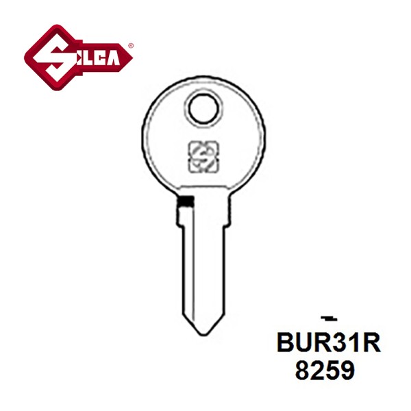 Silca BUR31R Burg Mailbox Cylinder Blank JMA BUR24D