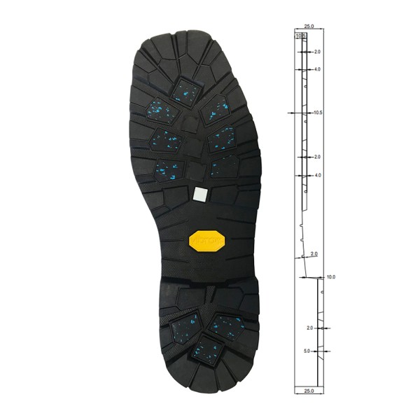 Vibram 007AG Yellow Arctic Grip Sole Unit