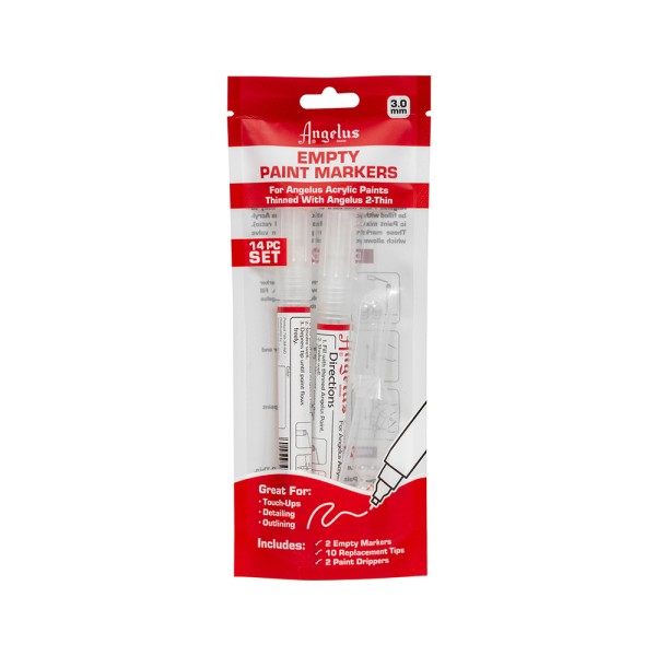 Angelus Empty Paint Markers 14 Piece Set 3.0mm