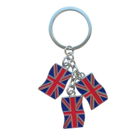 Union Jack Charm Key Ring Three Flags