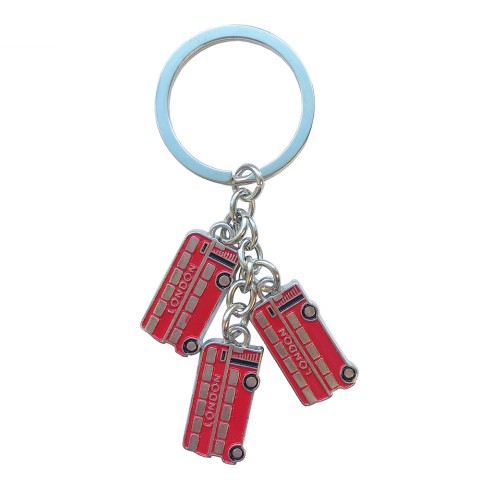 London Charm Key Ring Three London Buses