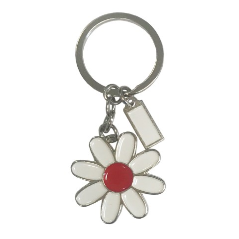White Flower Key Ring