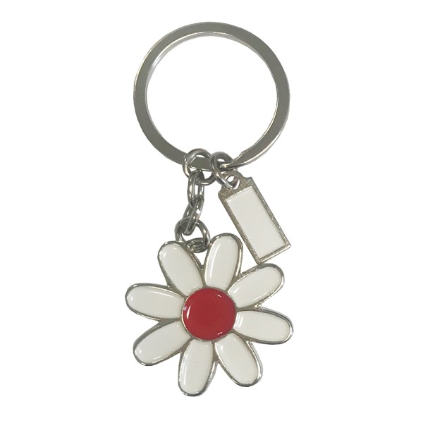 White Flower Key Ring