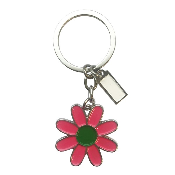 Pink Flower Key Ring