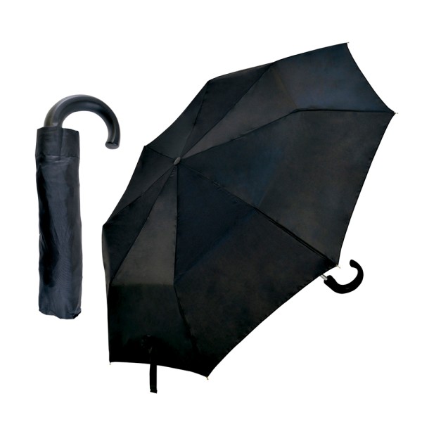 Budget Gents Crook Handle Auto Umbrella Black