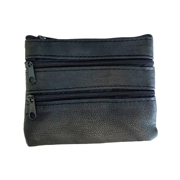 London Leather Ladies Soft Nappa Leather Purse - Zip Around With Front Flap