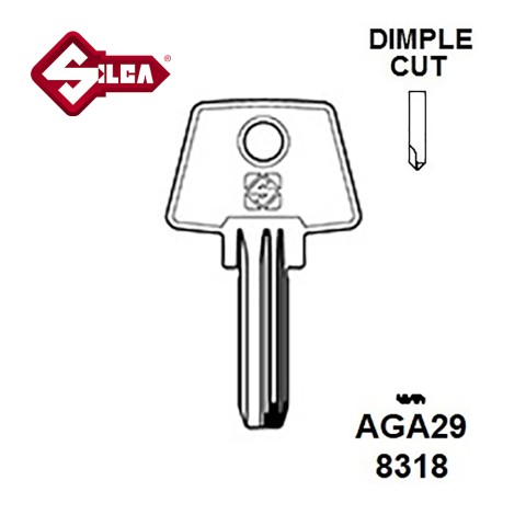 Silca AGA29 AGA Security Dimple Blank 
