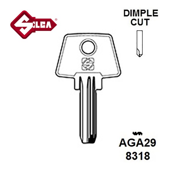 Silca AGA29 AGA Security Dimple Blank 