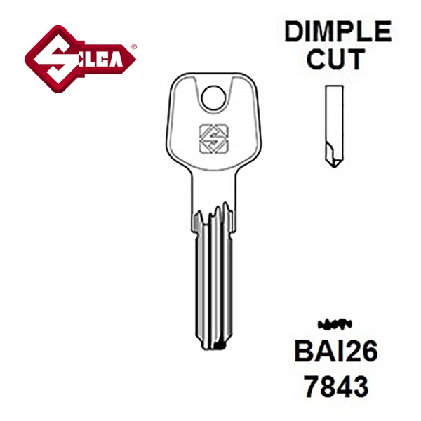 Silca BAI26 Basi Security Dimple Blank 