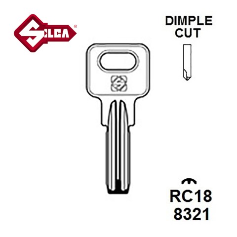 Silca RC18 CINA Security Dimple Blank XHV218