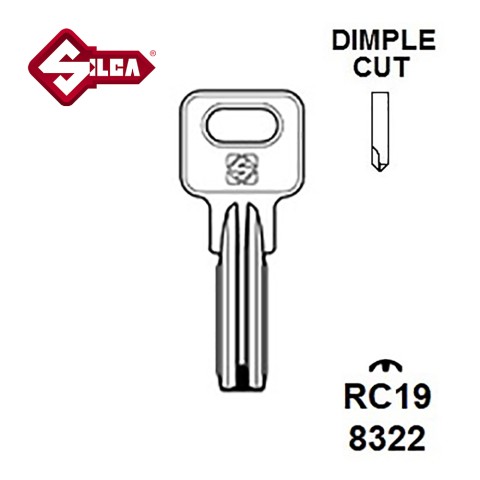 Silca RC19 CINA Security Dimple Blank XHV219