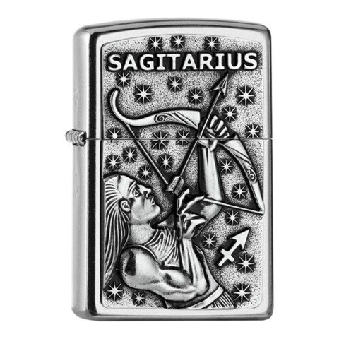 Zippo Lighter Street Chrome PL 207 SAGITARIUS Tierkr V19