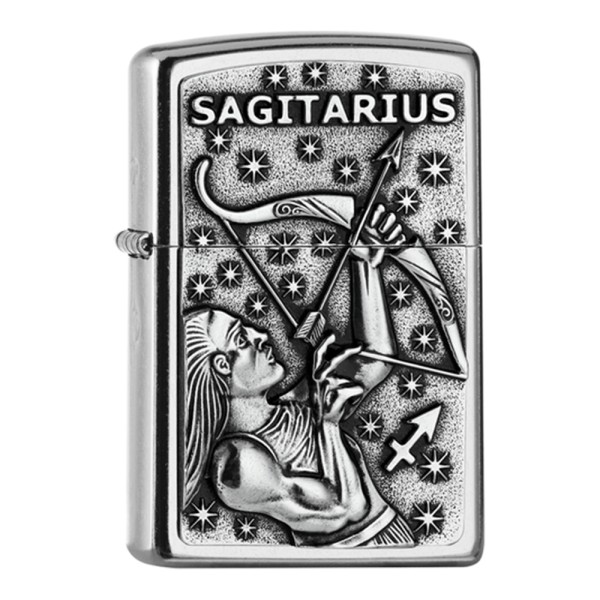 Zippo Lighter Street Chrome PL 207 SAGITARIUS Tierkr V19