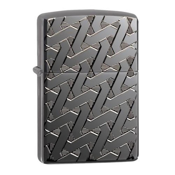 Zippo Lighter Armor High Polish Black Ice, Deep Carved Pattern