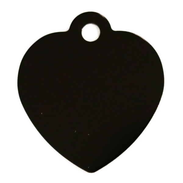 Aluminium Pet Tag Heart Shape with Hole Mount Medium 28 x 25mm
