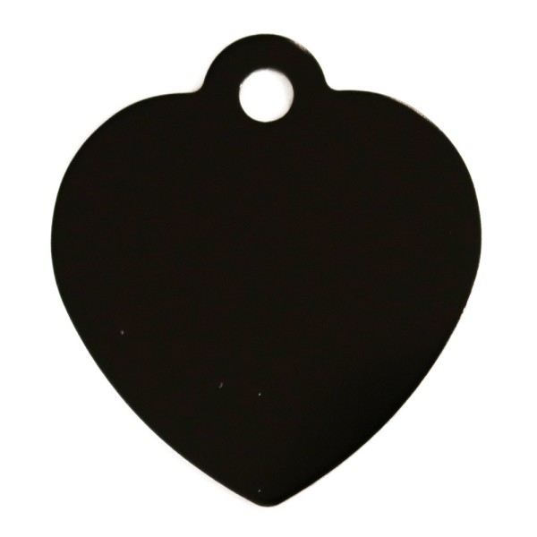 Aluminium Pet Tag Heart Shape with Hole Mount Large 35 x 31mm