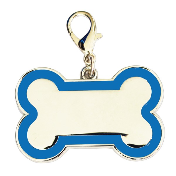 Enamelled Metal Pet Tag Large Bone Shape 46m x 30mm
