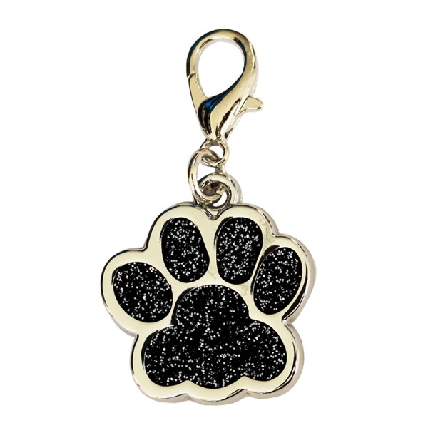 Glitter Metal Pet Tag Paw Print Inlay 25mm
