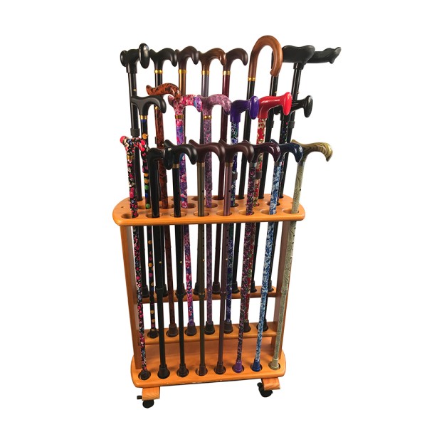 15 Hole Wooden Walking Stick Display Stand
